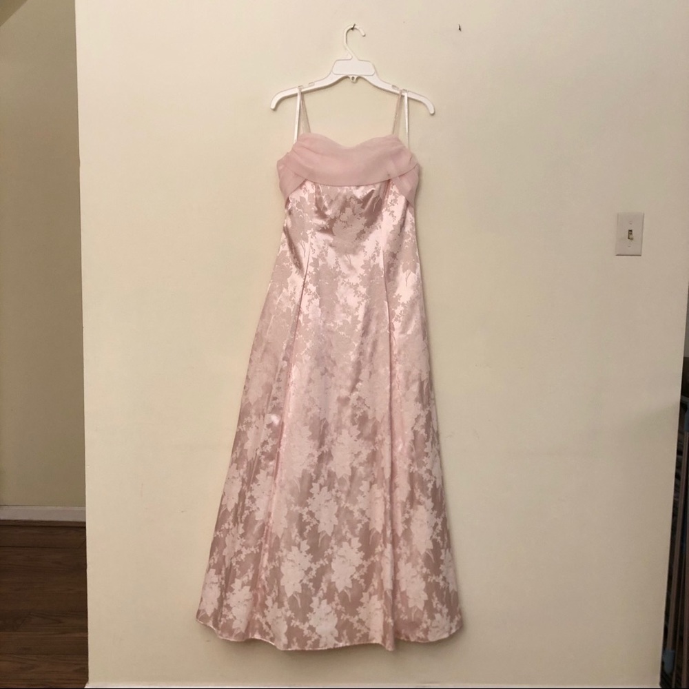 Betsy & Adam Pink Floral Prom Dress Gown